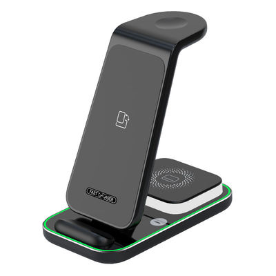 Guter Preis 15W Nachtlicht Ladestation Schwarz 4 in 1 Ladestation Drahtloser Ladestand Online
