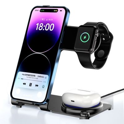 Metal Wireless 3 In 1 Ladestand PD/QC Stilvolle hohe Ladewirksamkeit