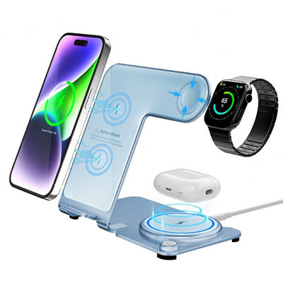PD/QC Metal Wireless 3 in 1 Ladestand 6 mm Laderabstand