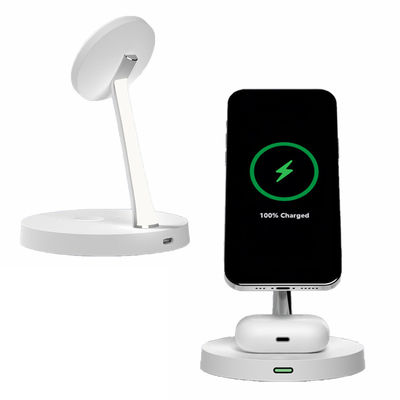 Guter Preis 15W/10W/7.5W/5W Multifunktionale drahtlose Ladestation Zinklegierung ABS 3 in 1 Magnetstand Online