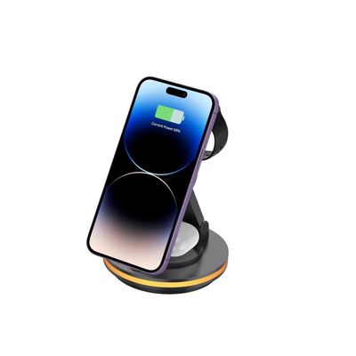 Guter Preis 4 in 1 magnetische drehbare drahtlose Ladestation Klappstand PD/QC Eingang CE/FCC/RoHS zertifiziert Online