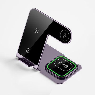 Guter Preis 15 Watt Aluminiumlegierung drahtloses Ladestand für iPhone Samsung Qi Telefone - Silber/Schwarz/Blau/Grau Online
