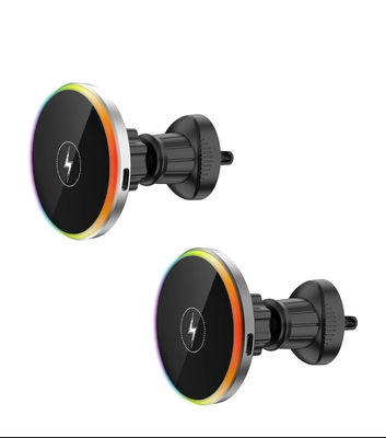 Guter Preis Benutzerfreundliches magnetisches drahtloses Autolader für Qi-Smartphones in Silber/Grau Online