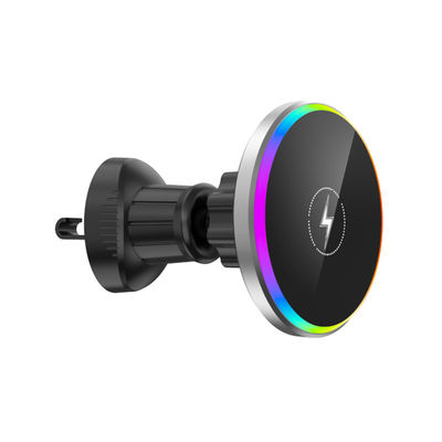 Guter Preis Universaler magnetischer drahtloser Ladegerät für Fahrzeuge mit RBG-Licht Online