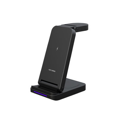 Guter Preis 3 in 1 Reise Wireless-Ladegerät schwarz und weiß zum Aufladen von Telefon iwatch Kopfhörer ABS Metallsilikon Online
