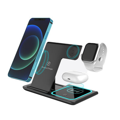 Klappbare 3 In 1 Schnelllade-Doppelspule-Design drahtlose Ladestation