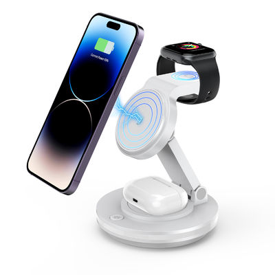 180° Magnetische Drehhalter drahtlose Aufladung für Telefone Uhren Ohrhörer Schwarz und Weiß