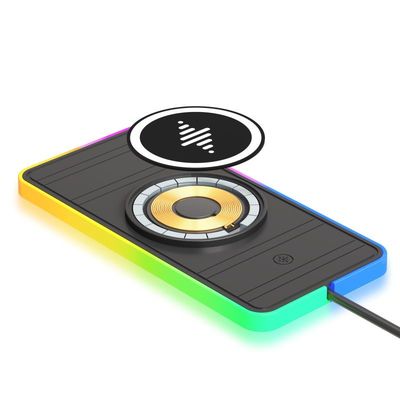 Guter Preis 15W-Wireless Car Charging Pad RGB LED Qi Apple Samsung Ohrhörer Nicht rutschfähiges Telefon Ladegerät iPhone 17/16/15, Samsung S25 Online