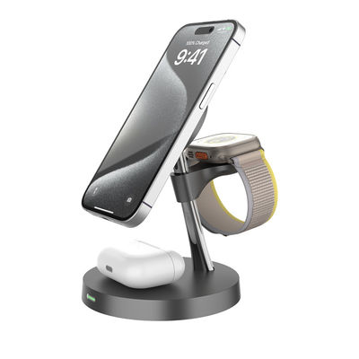 Guter Preis Schwarz-Weiß-Zink-Legierung Multifunktions Apple Fast Magnetic 4 In1 drahtlose Ladestation kompatibel mit Samsung Apple Online