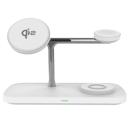 15W Qi 2 5 in 1 magnetisches drahtloses Ladegerät mit LED-Anzeiger für Apple Samsung Uhren Ohrhörer und Qi-fähige Geräte