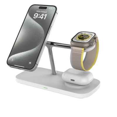 Qi 2 verstellbarer magnetischer drahtloser Ladeknotenpunkt für Apple/Samsung Watch