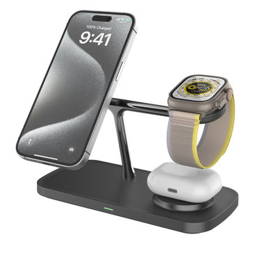 Guter Preis 15W Qi 2 All in 1 Wireless Ladestation Weiß/Schwarz ABS Zinklegierung Ladegerät für Apple Samsung Uhren Online
