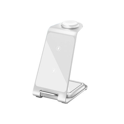 Guter Preis Aluminium 3 in 1 drahtloses Ladestand für iPhone Samsung Qi Telefone Fünf Farben Online