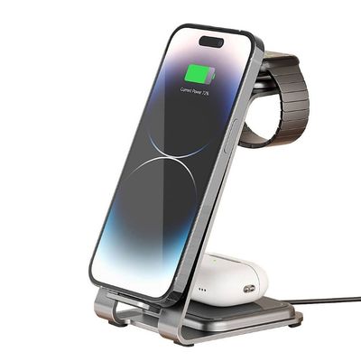 Guter Preis 15 Watt Aluminiumlegierung 3 in 1 drahtloses Ladestand für Smart Devices Online