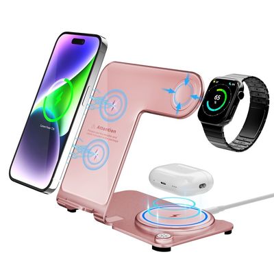 Guter Preis Stylische drahtlose Ladestelle 3 in 1 aus Aluminiumlegierung Online