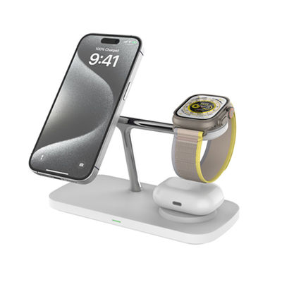 2025 Neues drahtloses Ladegerät T255 Schnellladegerät 15W/10W Unterstützt eine Reihe von Iphone und Iwatch