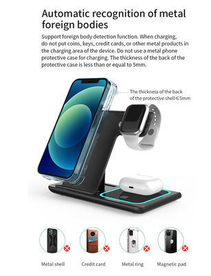 Guter Preis 3-in-1-Wireless-Schnellladegerät Apple/Samsung 15W/10W Klappbarer Xharger unterstützt Apple Watch mit Nachtlicht Online