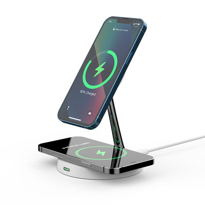 T269C drahtloses Schnellladegerät mit Nachtlicht und ABS Zinklegierung Unterstützung für Apple und Samsung Handy Halterung