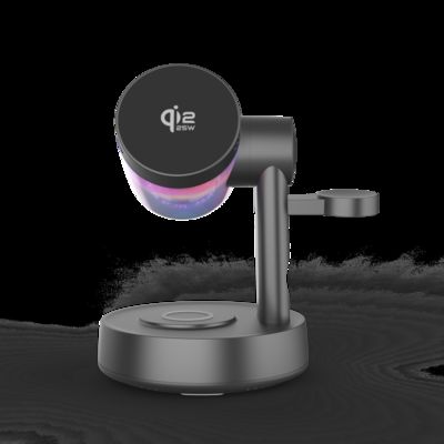 Qi2.2 5 in 1 Magnetic Wireless Charging Station with Bluetooth Speaker for iPhone, Android Phone, Apple Watch, AirPods