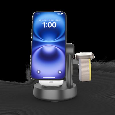 Guter Preis Qi2.2 3-in-1-Ladestation für Apple mit Bluetooth-Lautsprecher, 15W Schnell-Magnet-Wireless-Ladestation mit Nachtlicht Online